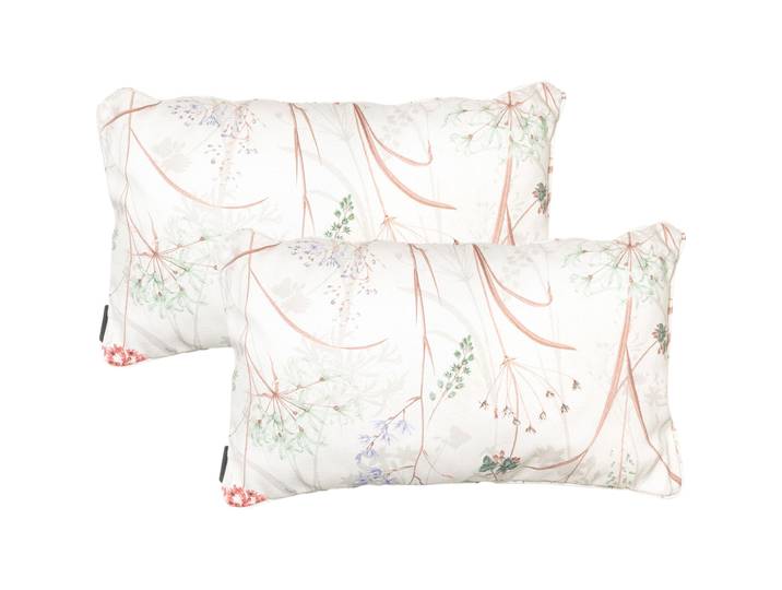 2er-Set Deko-Kissen Outdoor, Blumenmuster weiss, 30 x 50 x 10 cm