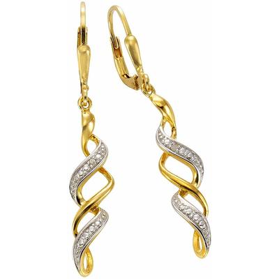 Paar Ohrhänger FIRETTI "Schmuck Geschenk Silber 925 Ohrschmuck Patenrbrisur", silber (silber, 925, goldfarben), Ohrringe, Damen, Diamanten Silber 925 (Sterlingsilber), Diamanten, Silber 925 (Sterlingsilber), mit Diamant