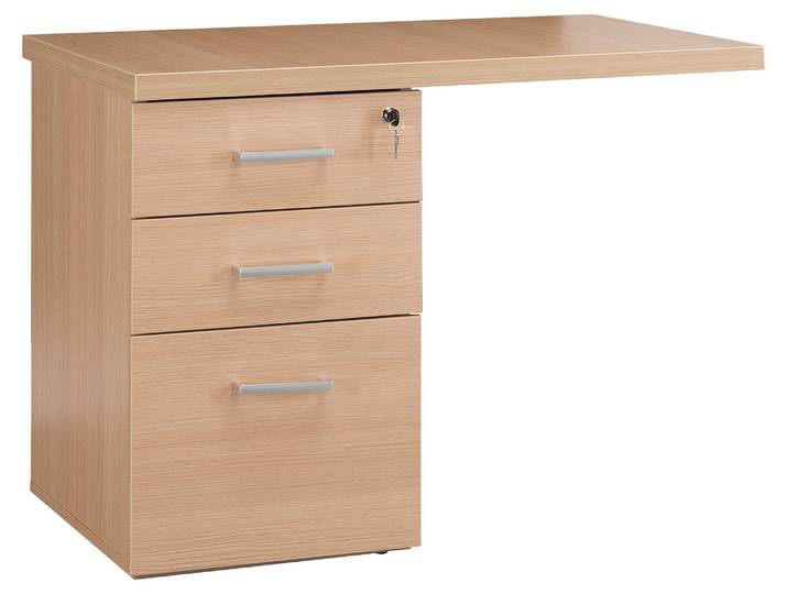 Caisson hauteur bureau avec extension Shiny chêne clair - Caissons hauteur bureau - Bruneau