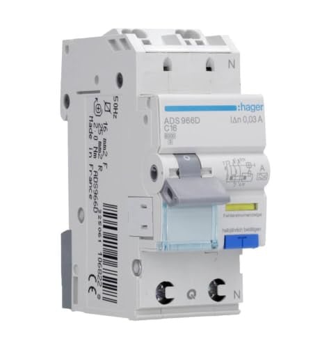 Hager HAGADS966D FI/LS-schakelaar, 16A 1P en NC
