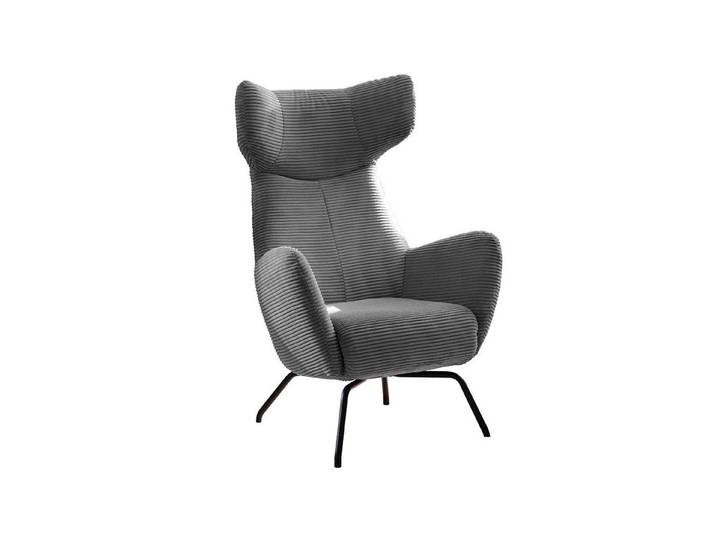 KAWOLA Relaxsessel LOTTE, Ohrensessel Velvet oder Cord, mit oder ohne Hocker verschiedene Farben