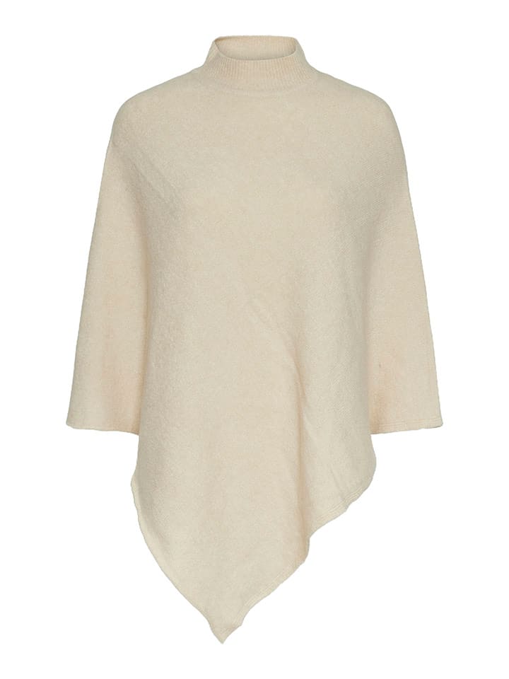 Pieces Poncho "Fortuna" in Weiß - onesize
