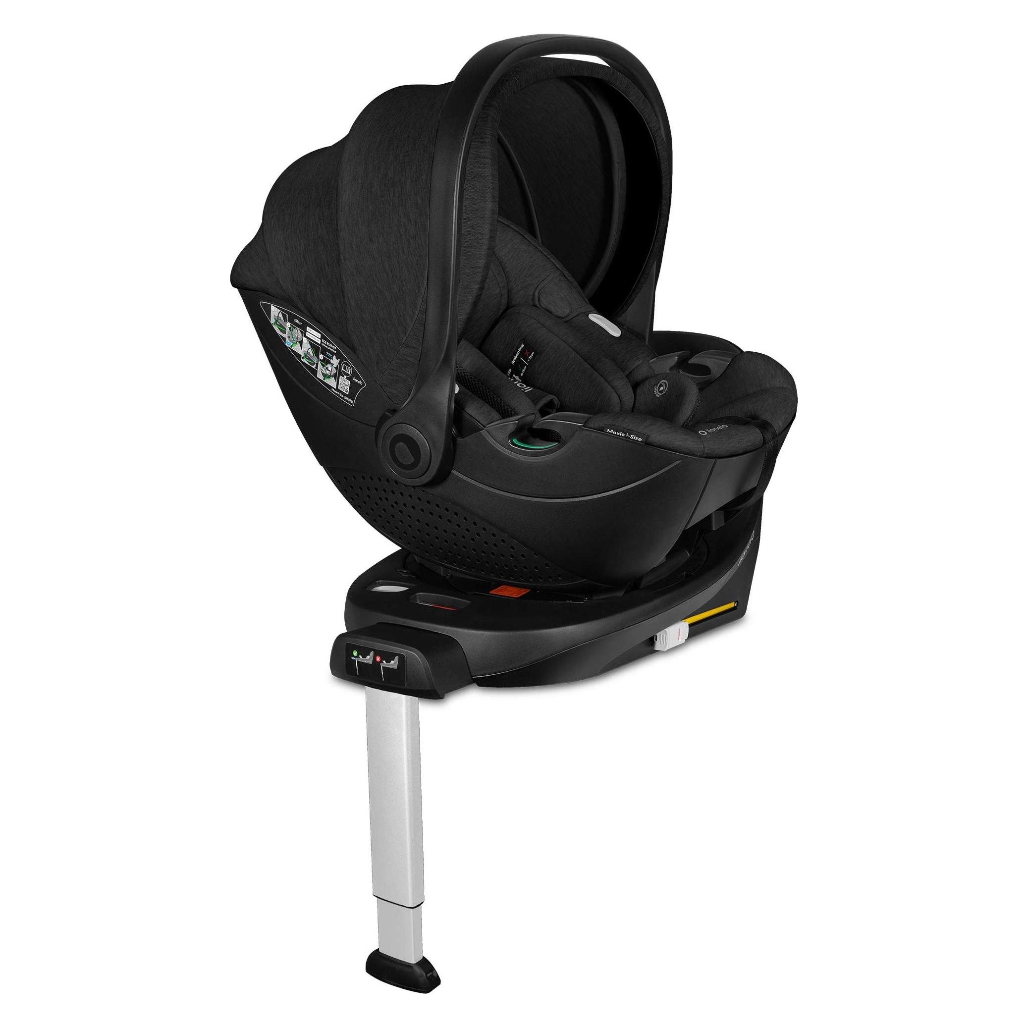 Lionelo Moxie I-Size Set (Babyschale, ECE R129/i-Size Norm) (LO-MOXIE I-SIZE SET BLACK CARBON)