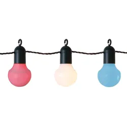 StarTrading LED Lichterkette für Party Terrasse Balkon 20 bunte Kugeln L: 5,7m pastell