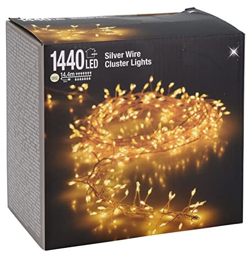 Spetebo Cluster Micro Lichtsnoer, 1440 LED's, Warmwit, 14,4 meter