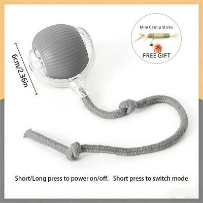 Inspired Finds Smart Rolling Interactive Cat Ball Toy With USB Rechargeable Motion Activation gray Sz