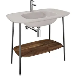 VitrA Plural Set 100 cm Waschtischunterbau + Möbelwaschtisch Eiche Dunkel Sandbeige Matt,81027 81027
