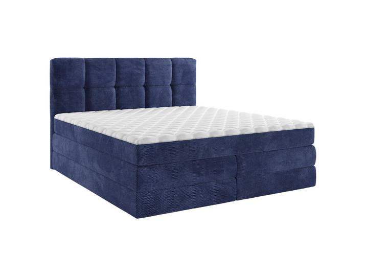 Esposa Boxspringbett, Blau, Kunststoff, H3 + H4, Höhe ca. 19 cm, 180x200 cm, Schlafzimmer, Betten, Doppelbetten