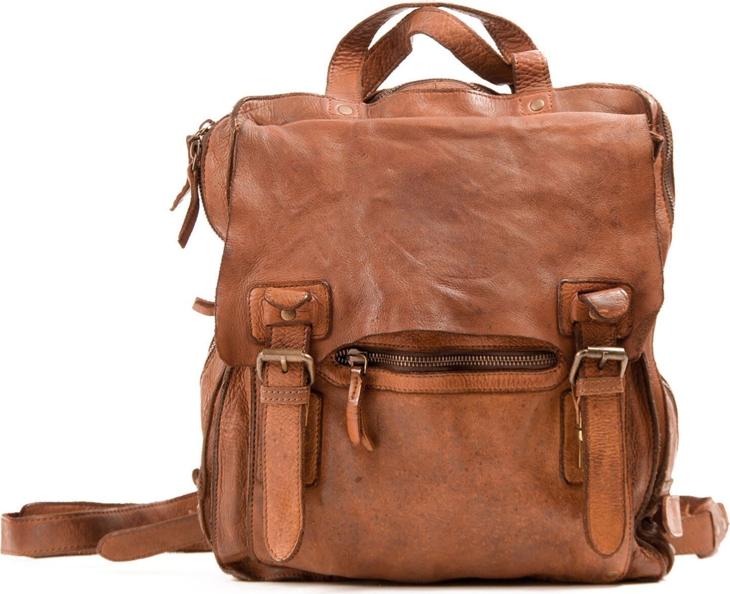 HAROLD'S Leder Freizeitrucksack Rucksack Submarine Backpack Cognac braun