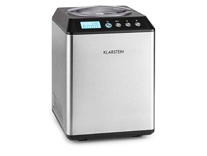 Klarstein Vanilla Sky Family sorbetière\, machine autoréfrigérante à compresseur\, maintien au froid\, écran LED\, minuterie\, acier inoxydable\, facile à nettoyer\, 250 W\, capacité 2\,5 litres\, argent
