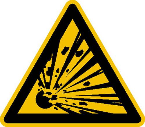 Warnschild Explosionsgefährliche Stoffe Aluminium 200mm ISO 7010 1St.