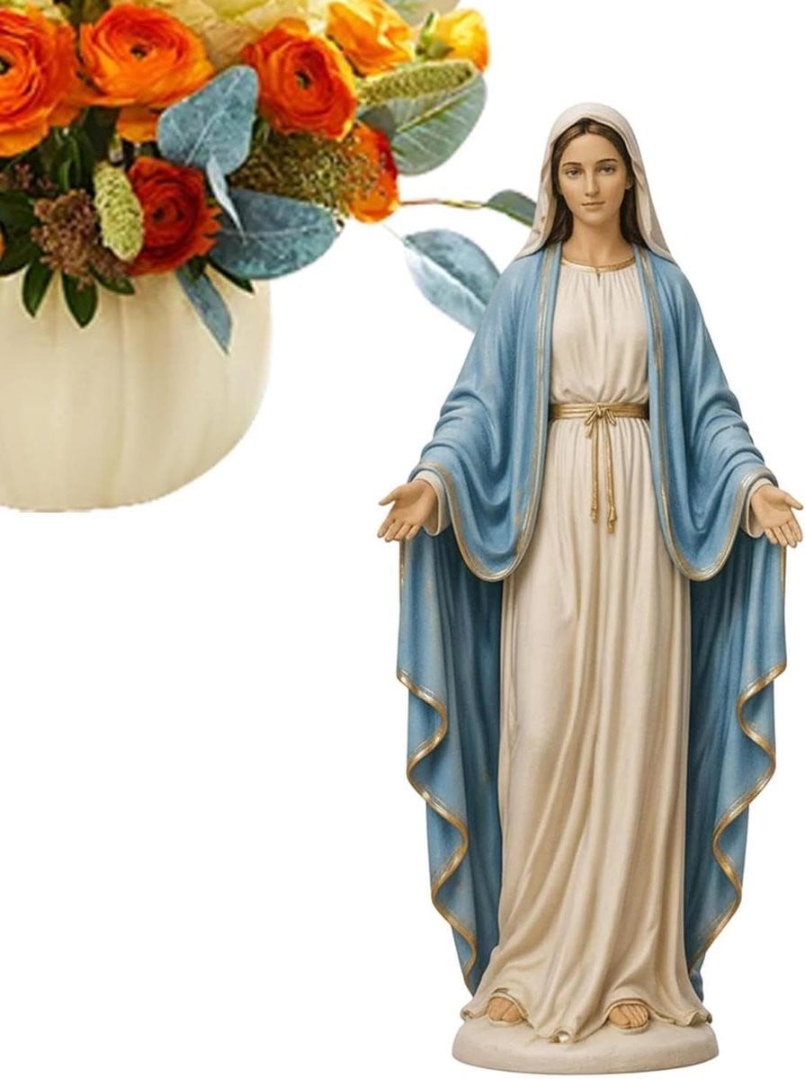 Religieus Beeld Moeder Maria Figuur Blauw - Spirituele Decoratie voor op tafel