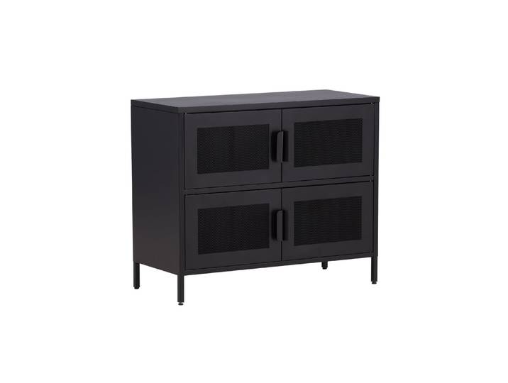 Kommode Berit – Industrial Design in Schwarz - Schwarz - Luxusbetten24
