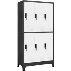 vidaXL Schließfachschrank Anthrazit und Weiß 90x45x180 cm Stahl