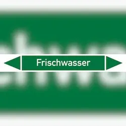Rohrleitungskennzeichen Frischwasser - 270x37 mm Folie selbstklebend