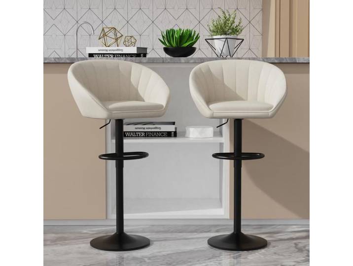 XJING-Lot de 2 tabourets de bar-Linen-Simple Modern 42x30x58-80cm-Chaise