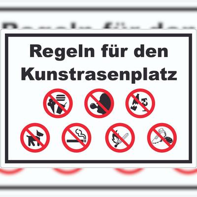 HB-Druck Aufkleber Regeln Kunstrasenplatz A8 (52x74mm)