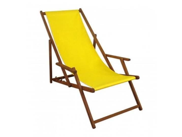 Chaise longue de jardin jaune chilienne bain de soleil pliant mobilier de jardin 10-302
