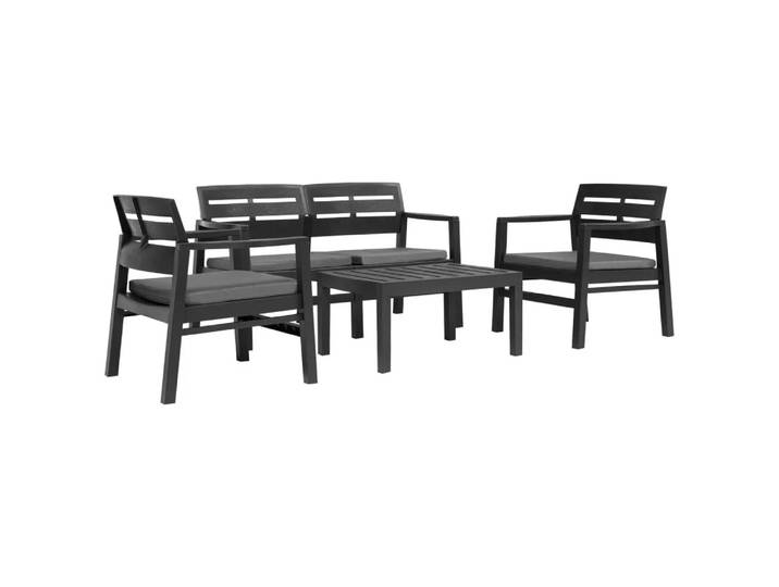 VidaXL - Outdoor-lounge-set plastik, One Size, Grau