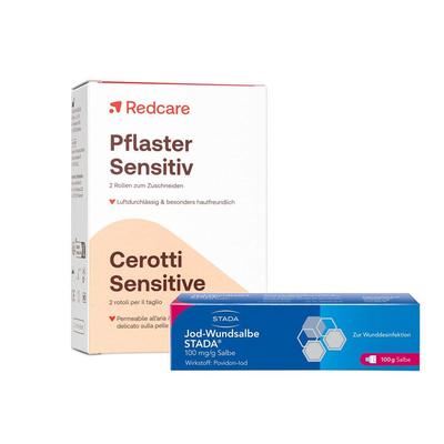 Redcare Pflaster Sensitiv & Jod-Wundsalbe Stada 100 mg/g 1 St