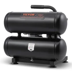 VEVOR-Luftkompressor, 4,6 Gallonen Stahltank, 1 PS 2,0 CFM@90 PSI ölfreier Luftkompressor und max. 120 PSI Druck, 80 dB ultraleiser tragbarer Kompressor, für Autoreparatur, Reifenbefüllung, Spritzlackierung