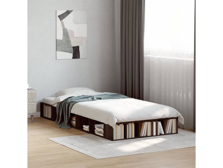 vidaXL Bettgestell vidaXL Bettgestell Braun Eichen-Optik 75x190 cm Holzwerkstoff