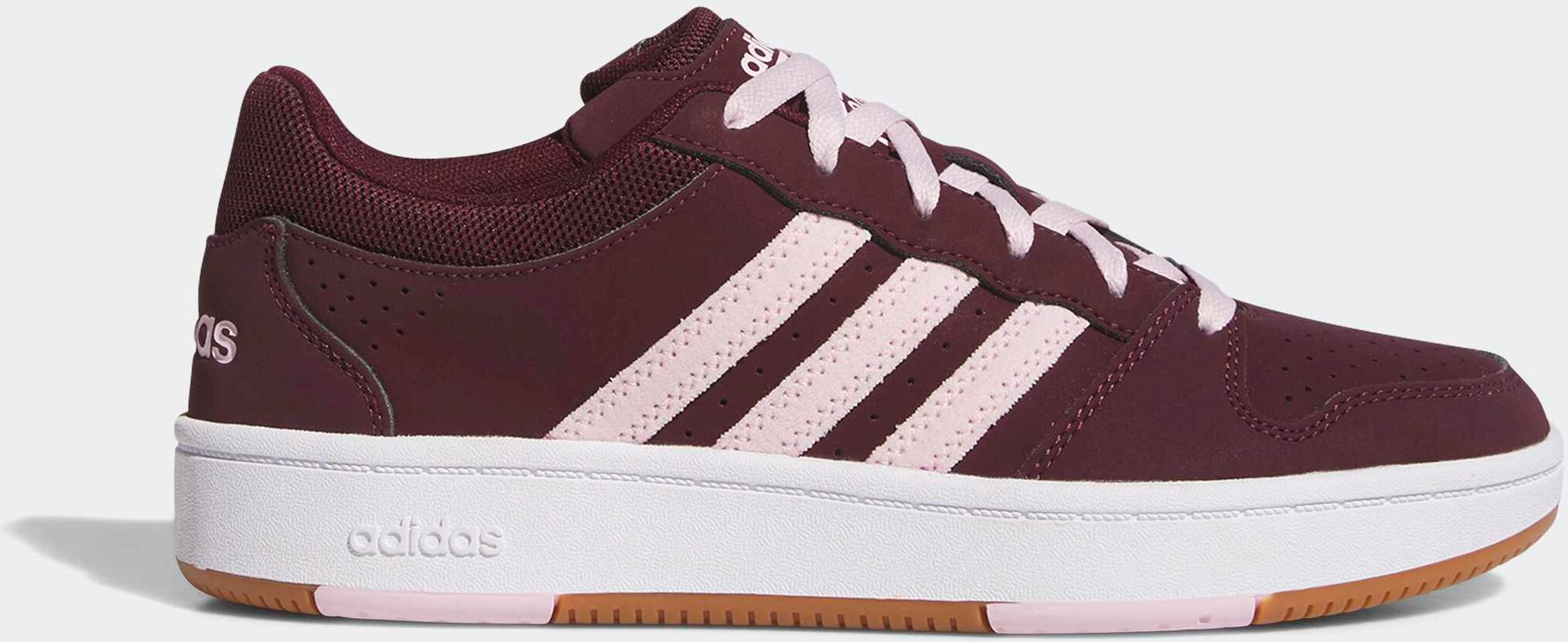 Sneaker ADIDAS SPORTSWEAR "HOOPS CLASSIC W", Damen, Gr. 37, rot (maroon, clear pink, amber gum), Synthetik, Schuhe Sneaker maroon, clear pink, amber gum 37