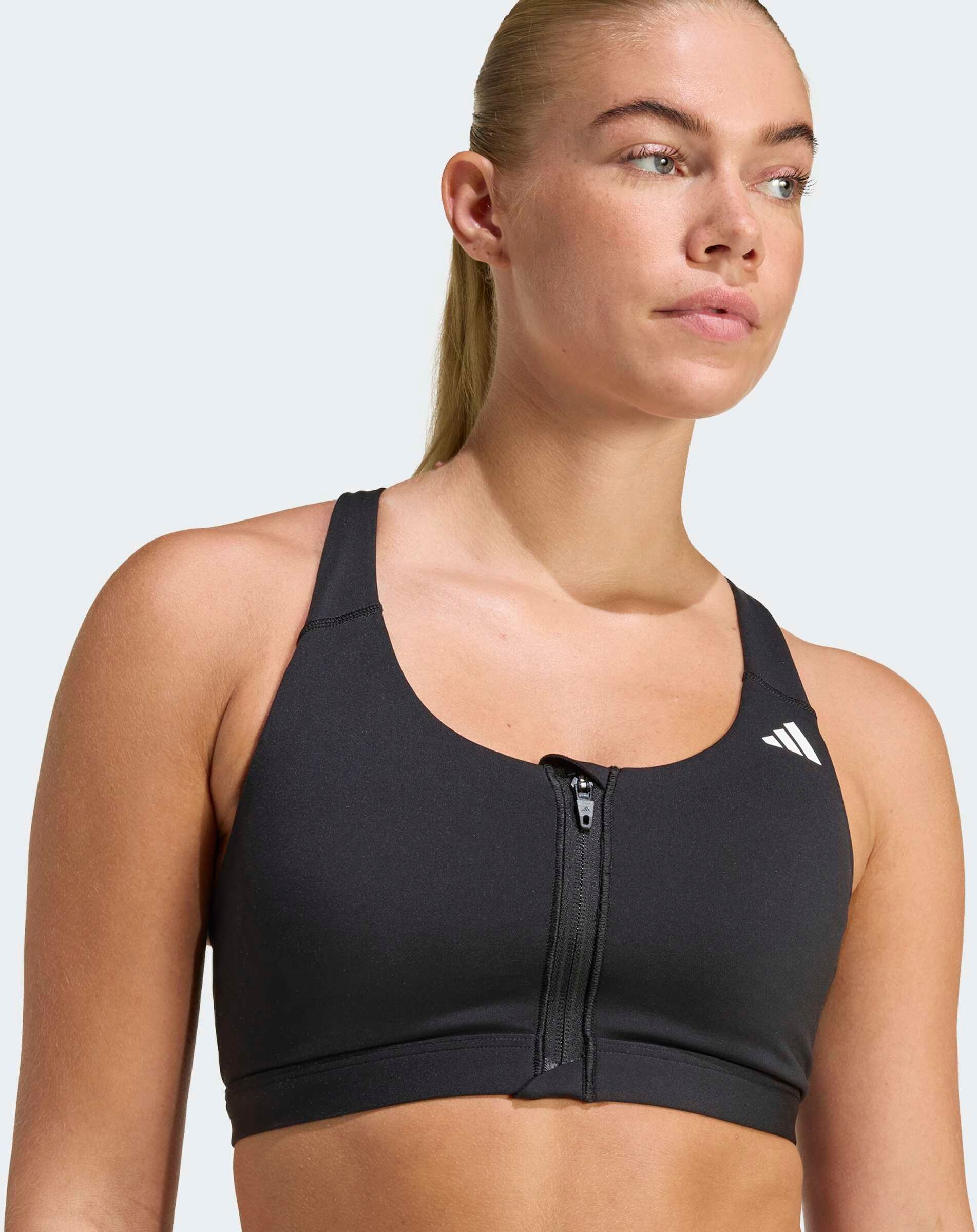 Sport-BH ADIDAS PERFORMANCE "OPTIME ESSENTIALS WORKOUT BH, MITTLERE BELASTUNG", Damen, Gr. XXL, N-Gr, schwarz, Obermaterial: 85% Polyester, 15% Elasthan, BHs Sport-BH schwarz XXL, N-Gr