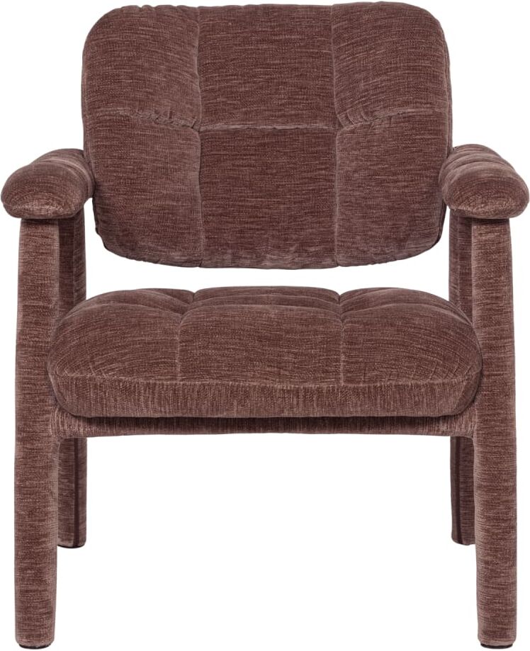 WOOOD Fauteuil en chenille vieux rose Rose 73x81x72cm