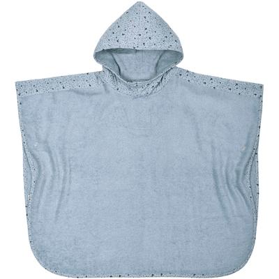 Badeponcho WÖRNER "Wal stahlblau", blau (stahlblau), L:60cm, Baumwoll-Webfrottier, Hausmäntel, maschinenwaschbar, trocknergeeignet