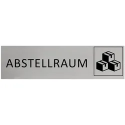 CombiCraft Aluminium Türschild Abstellraum 165x45mm mit 3M-Tape zur Befestigung, einfache Kennzeichnung von Räumen und Bereichen