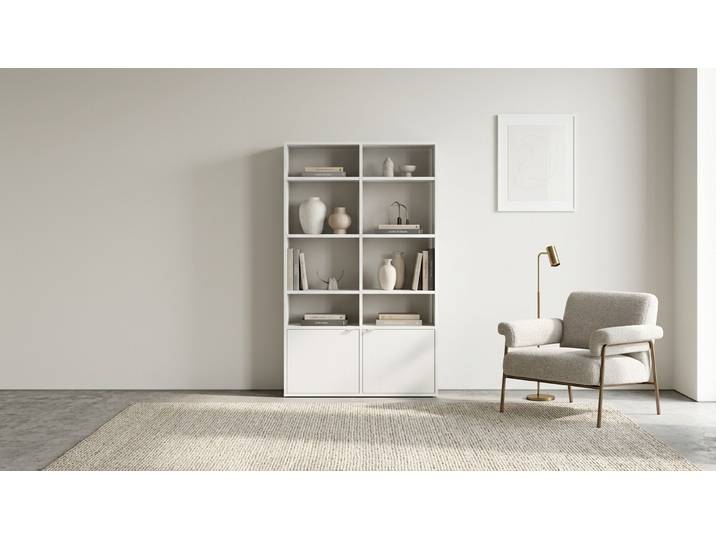 Individuelles Regal mit Türen MDF Beschichtet MDF Weiß matt