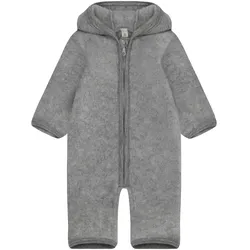 Huttelihut Wollfleece-Overall mit Klappbündchen, grau, 62