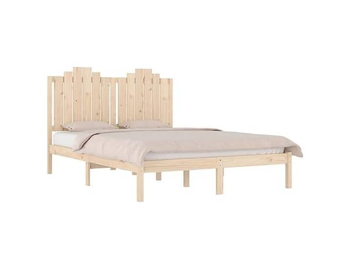KTHLBRH Doppelbett Massivholz 135 x 190 cm Struktur aus natürlichem Kiefernholz, Latten im Lieferumfang enthalten, Kopfteil im Lieferumfang enthalten, einfache Montage