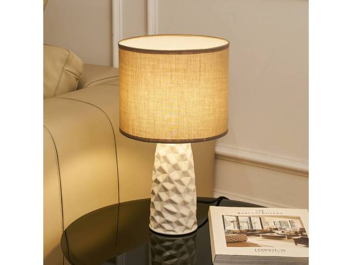 Pauleen Tischlampe FANCY SCULPT, creme / amber, für Wohn- / Esszimmer, Textil / Stoff / Seide, Junges Wohnen