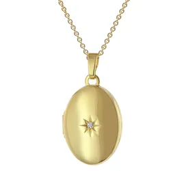 trendor 28962 Medaillon Gold 333/8K Mit Vergoldeter Silberkette, 45 cm
