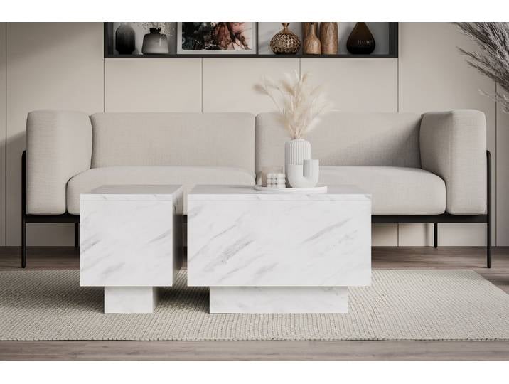 Couchtische MONA36 Weiß Marmor