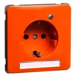 Peha - Steckdose SCHUKO, orange, Beschriftung.,LED, erh. Berührungs., ohne Krallen