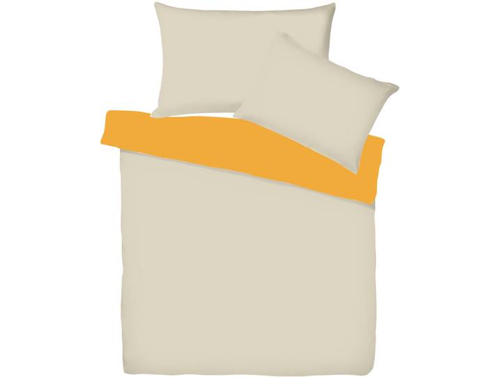 Living Home Kissenbezug Uni Doubleface Natur/Orange Einfarbig Baumwolle B 65 T 65 cm
