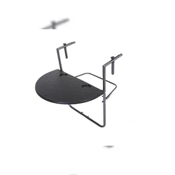 DELUKE Balkontisch ANNA Rattan-Optik - Kunststoff, Schwarz, 60x64x73cm | Gartentisch Balkon-Tisch Kleiner Tisch Terrassentisch Verandatisch