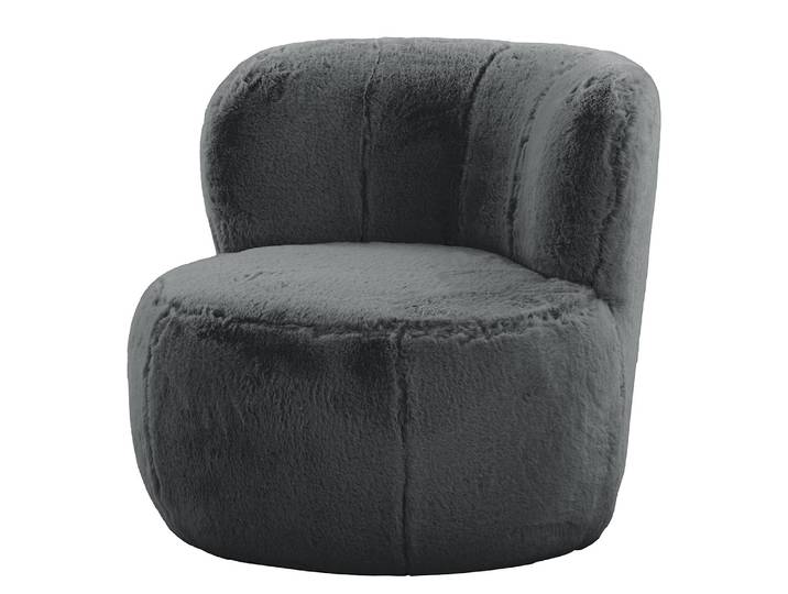 Sessel LOVELOCK Grau Kunstfell Bahira 78 x 75 x 84cm