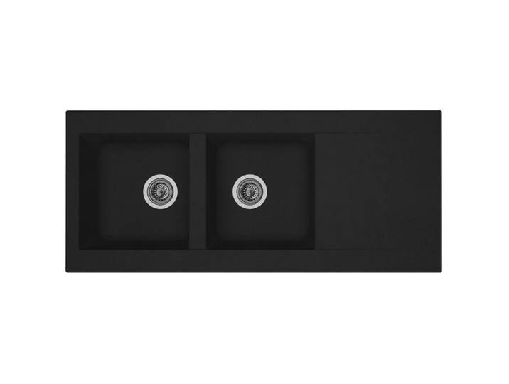 Evier résine 2 bacs 116x50 cm EINNA Noir
