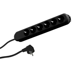 Bachmann Steckdosenleiste SMART 6-fach, schwarz 1,5m, ohne Schalter