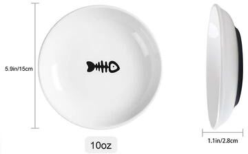 Uplifted Finds Whisker Friendly Porcelain Snack Platter with Black Silicone
