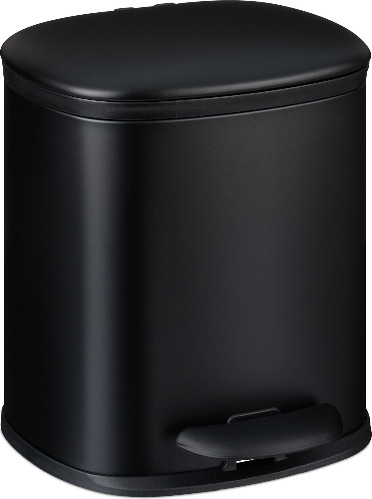Relaxdays Vuilnisbak voor badkamer, 5 liter, cosmetische prullenbak met soft-close deksel en matte afwerking