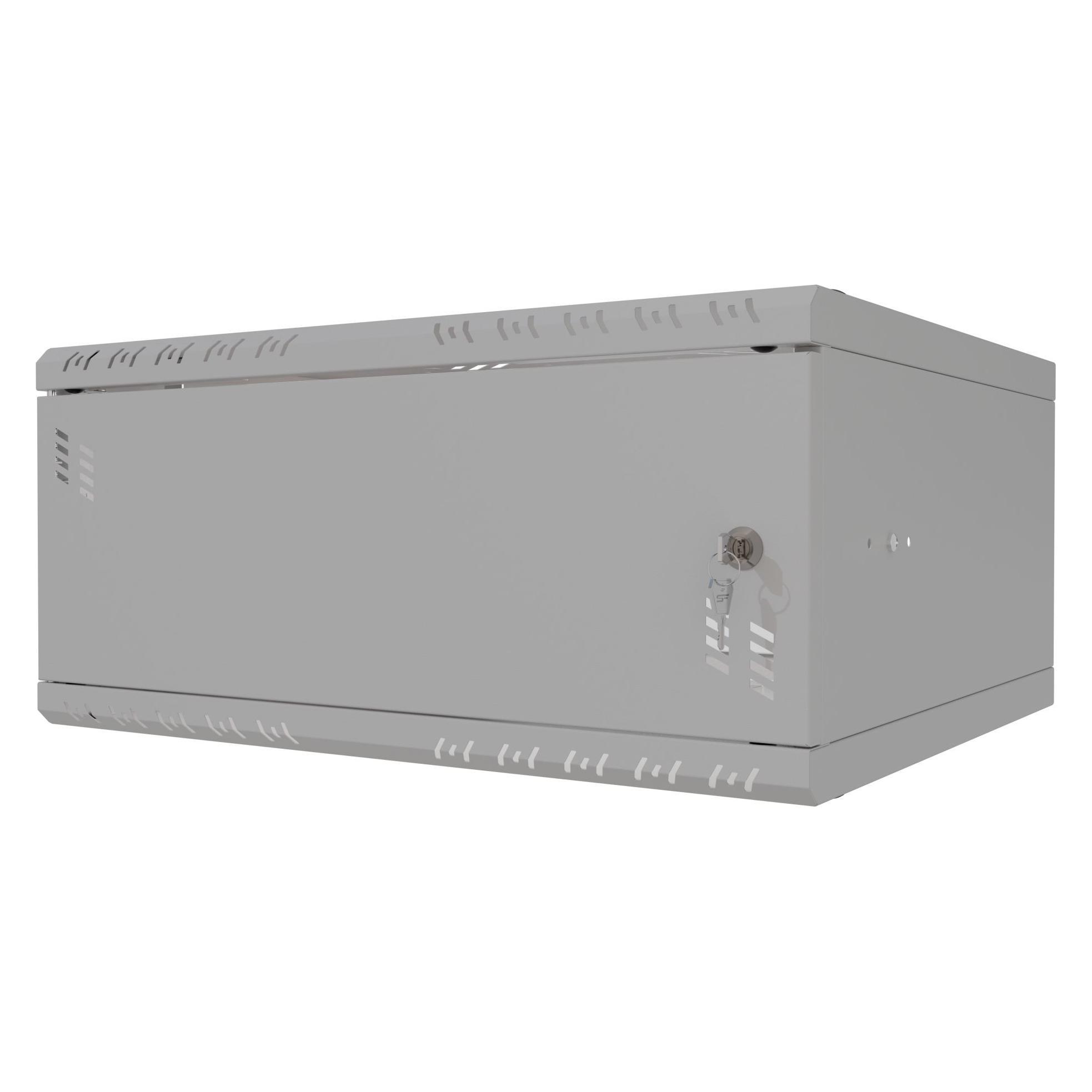 Stalflex Rack Cabinet 19" 4U, 450mm, Metal Door, Grey S-RC19-4U-450MG (4 HE, 19 Zoll Rack) (S-RC19-4U-450MG)