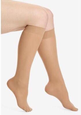 Plus Size Women's 3-Pack Knee-High Compression Socks by Comfort Choice in Suntan (Size 2X)