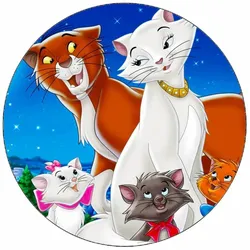 Essbares Papier „Aristokatze Duchess mit Familie“, 19,5 cm