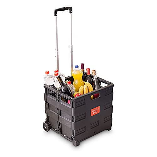 Relaxdays Boodschappentrolley zwart, inklapbaar, tot 42 kg