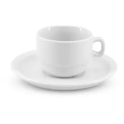 Cappuccinotasse 8tlg. Porzellan Weiß M (Medium)